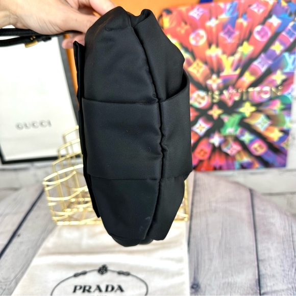 PRADA black satin Clutch wristlet bag with dust bag - Picture 5 of 12